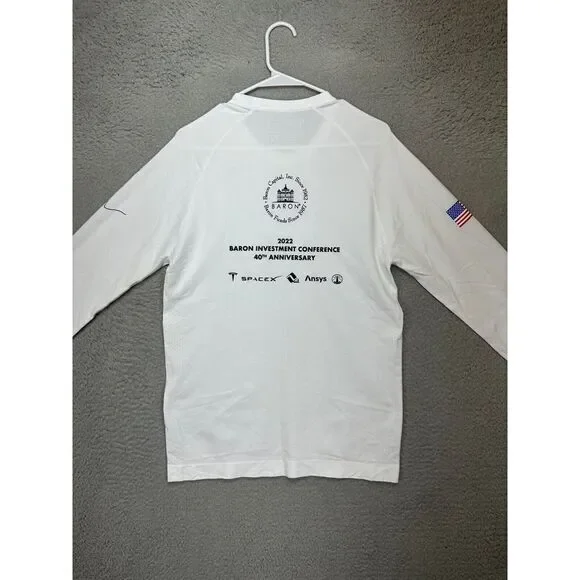 Figs Shirt Adult Medium White Seamless Crew Neck Tee Long Sleeve T-Shirt Mens